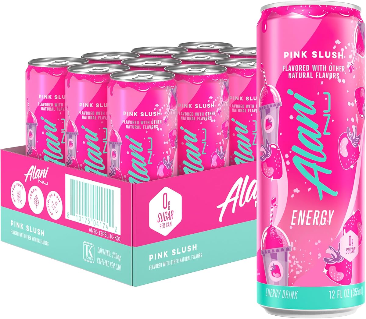 Alani Nu Energy case of 12 — Pink Slush