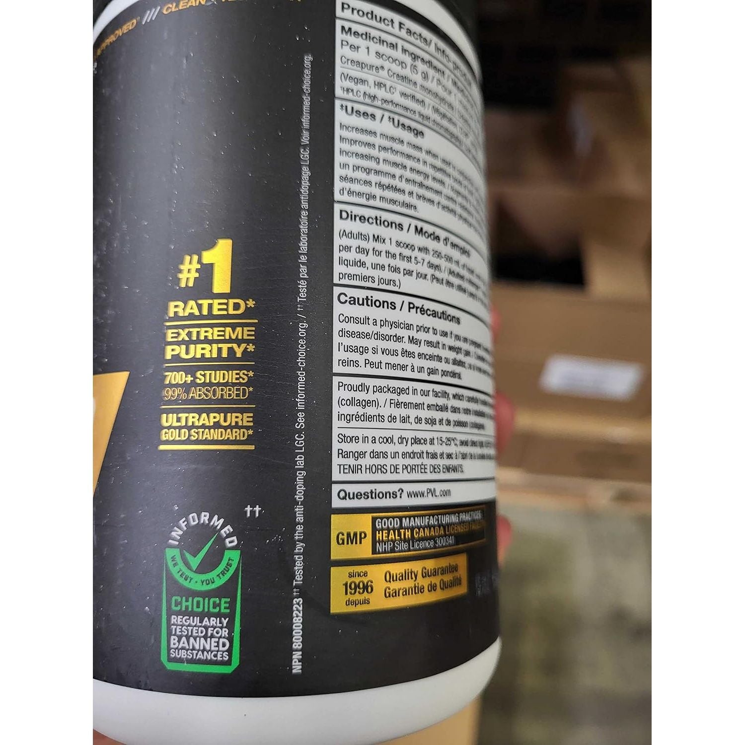 PVL 100% German Creatine Creapure® Monohydrate (410g - 82 servings) — créatine monohydrate micronisée en poudre