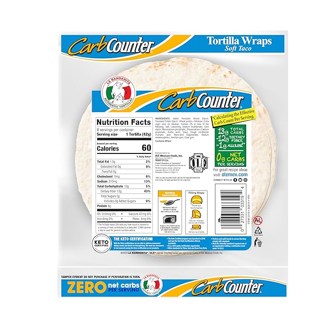La Banderita Carb Counter KETO Tortilla (8 tortillas)