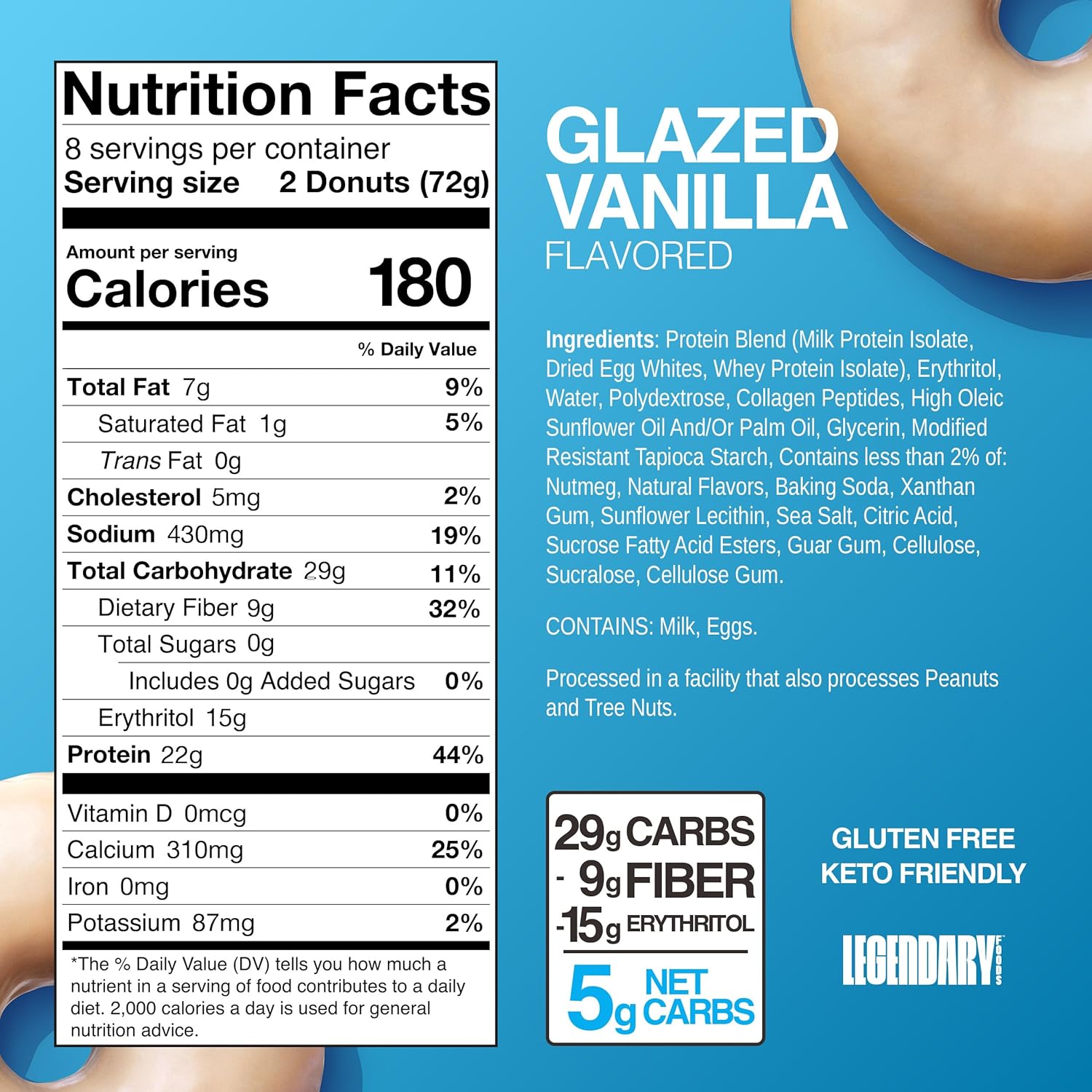Legendary Glazed Protein Donuts (1 pack of 2 donuts)