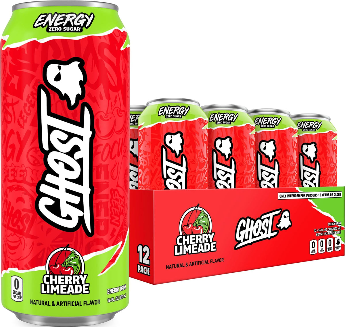 GHOST Energy case of 12 — Cherry Limeade