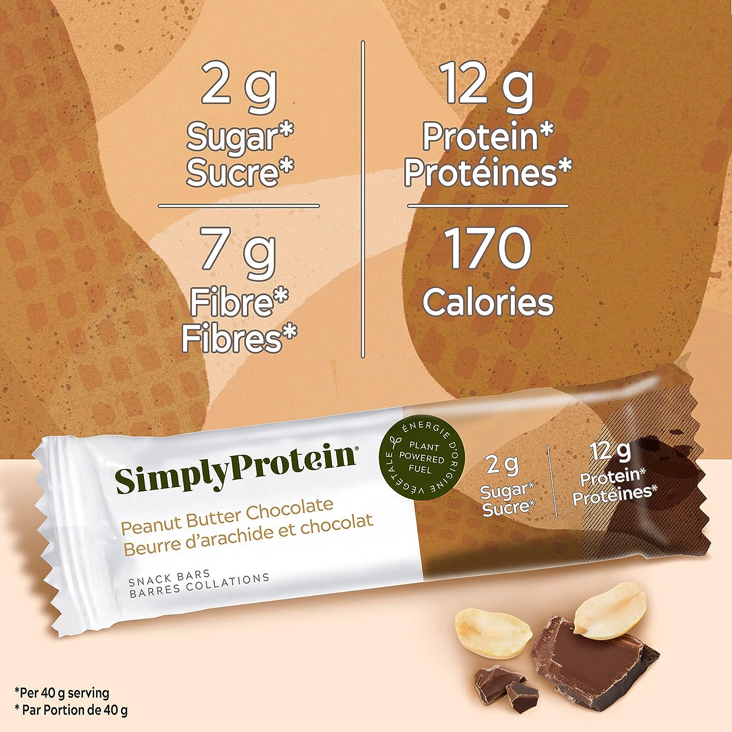 SimplyProtein Protein Snack Bar (1 bar) Protein Snacks Peanut Butter Chocolate SimplyProtein