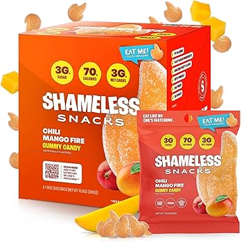 Shameless Snacks Low Sugar Vegan Gummy Candy (BOX of 6)