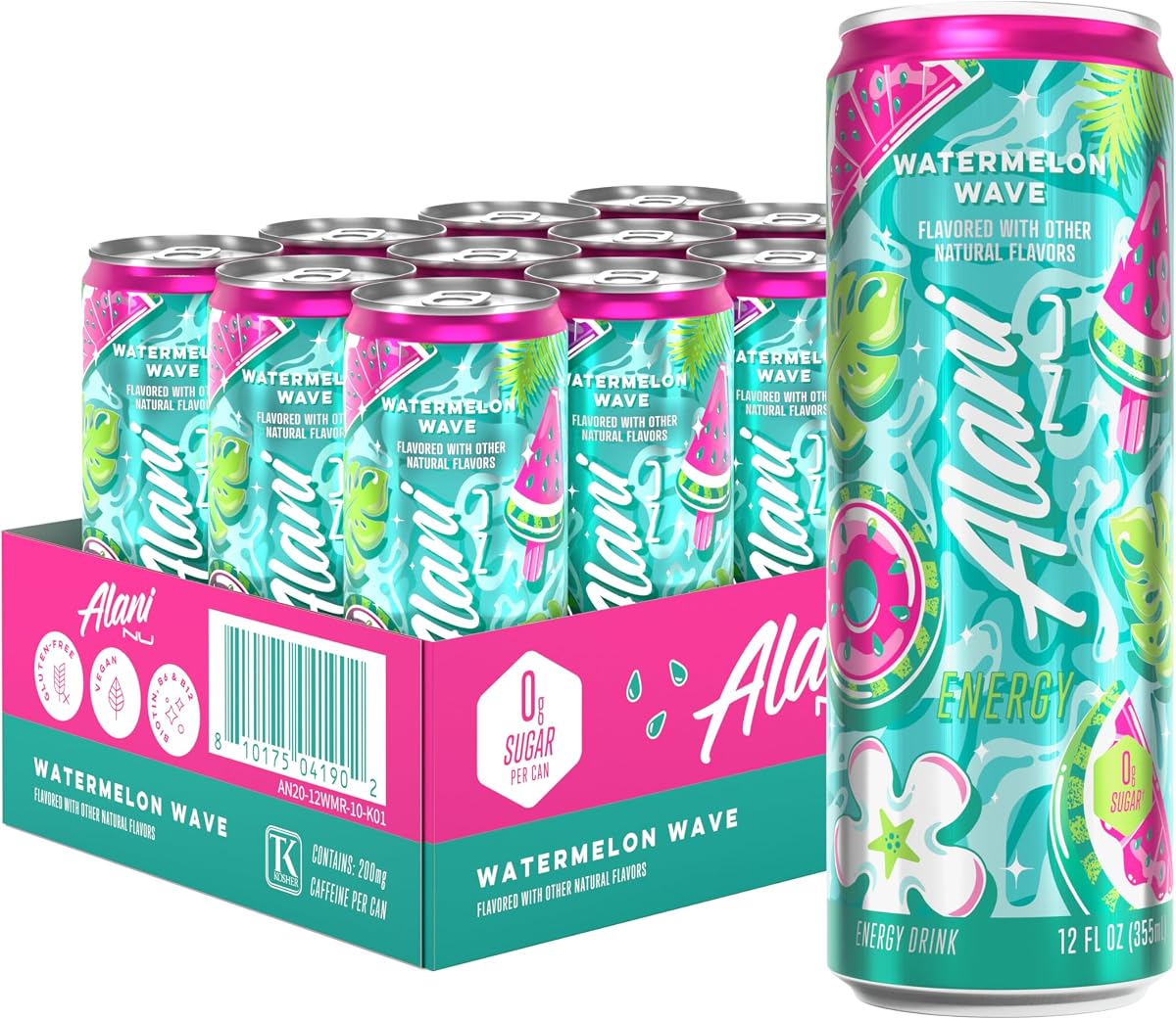 Alani Nu Energy case of 12 — Watermelon Wave
