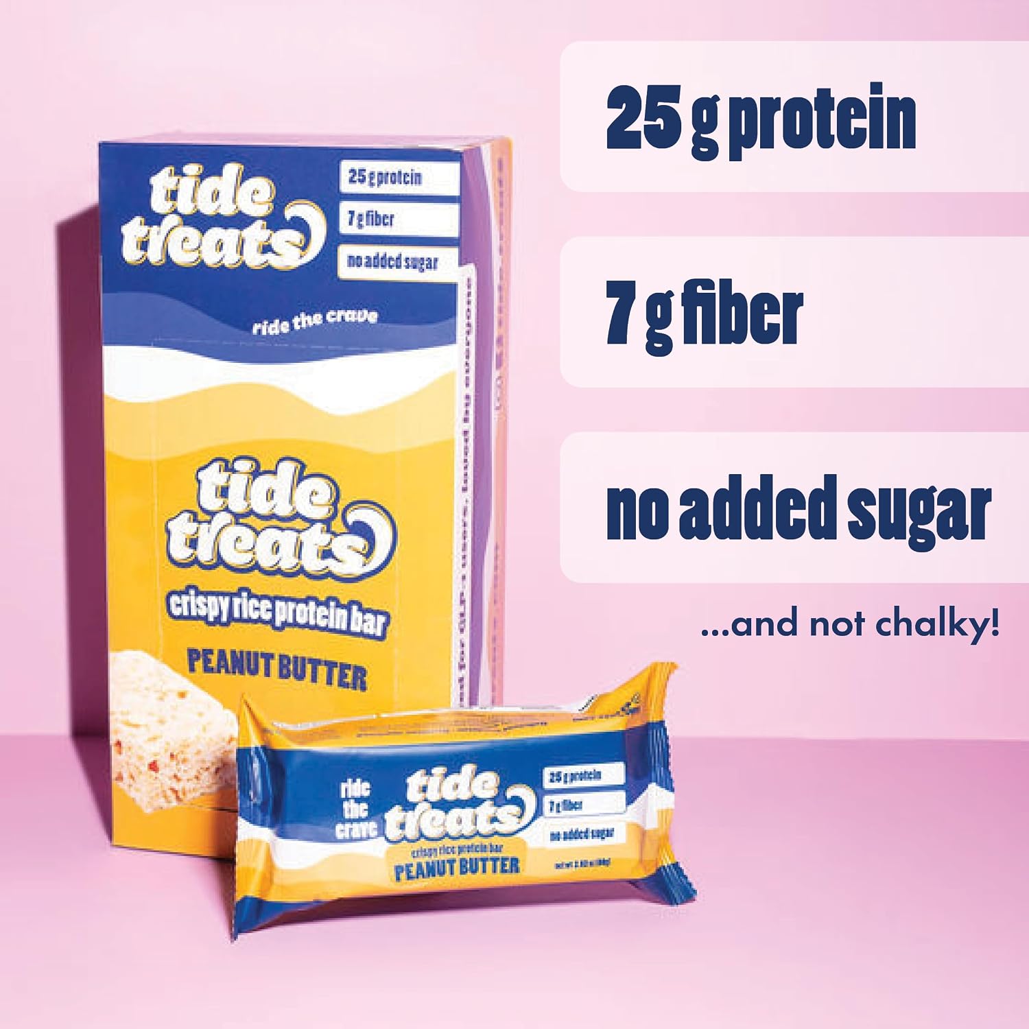 Tide Treats GF Crispy Rice Protein Bars (1 Box of 8)