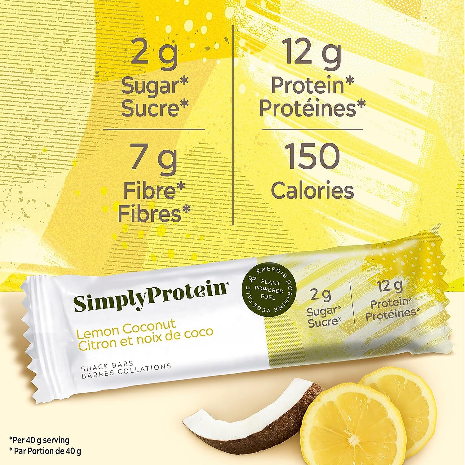 SimplyProtein Protein Snack Bar (1 bar) Protein Snacks Lemon Coconut SimplyProtein