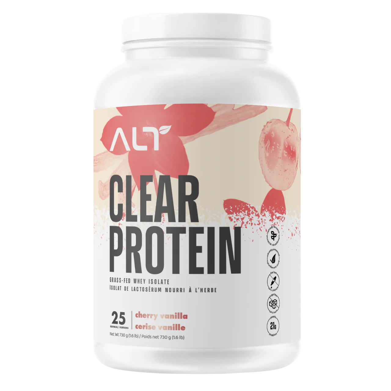 ALT Clear Protein Grass Fed Whey Isolate (25 servings) whey protein isolate Cherry Vanilla ALT