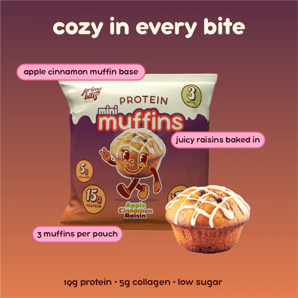AP Prime Bites Keto GF Mini Protein Muffins (1 pack of 3 mini muffins)