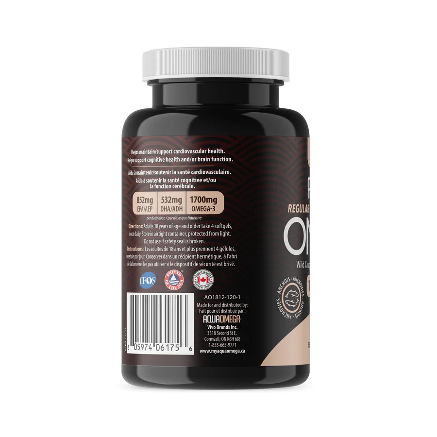 AquaOmega Fish Oil Omega-3 (120 softgels) - Top Nutrition and Fitness 