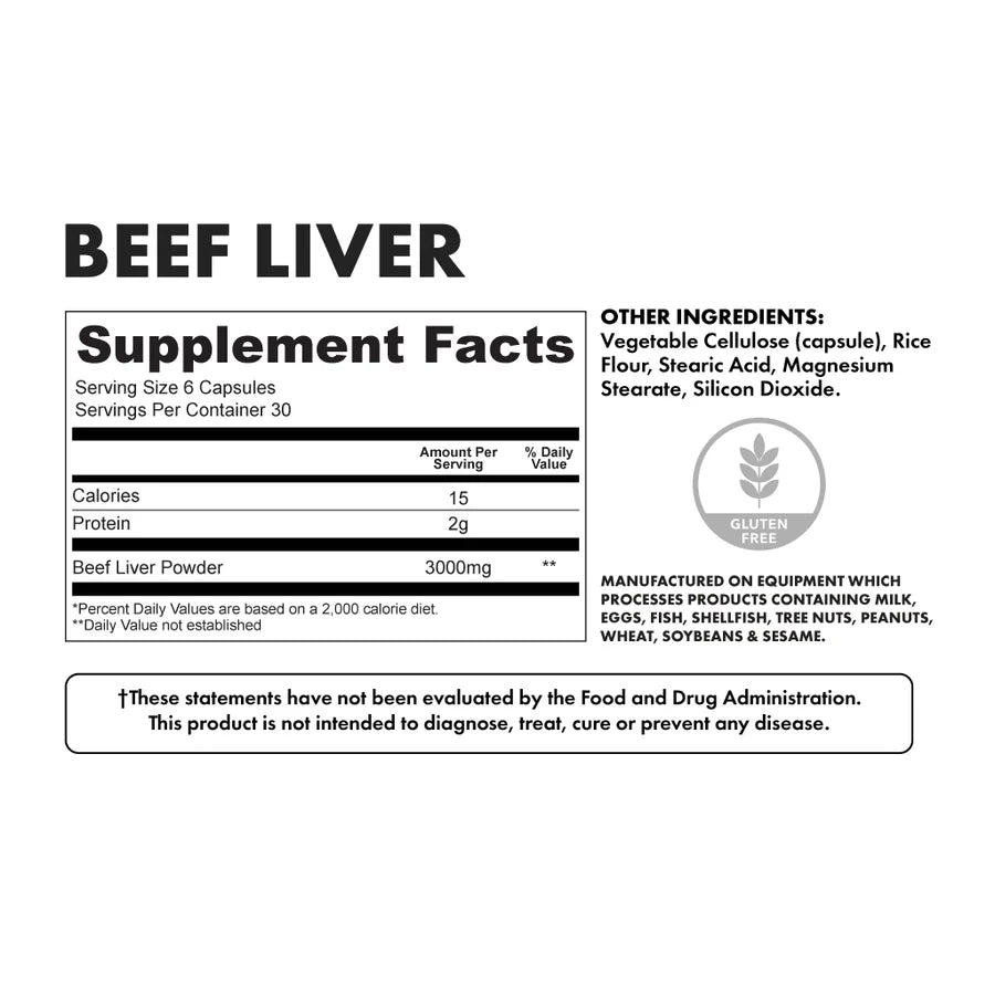 Foie de bœuf Bowmar Nutrition (180 gélules)