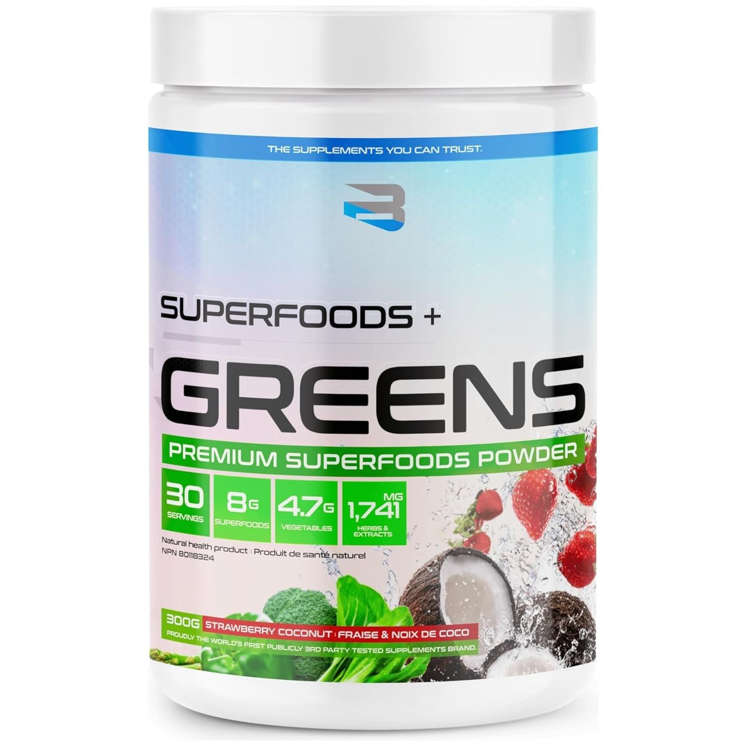 Believe Supplements Organic Greens (30 servings) - Top Nutrition and Fitness 