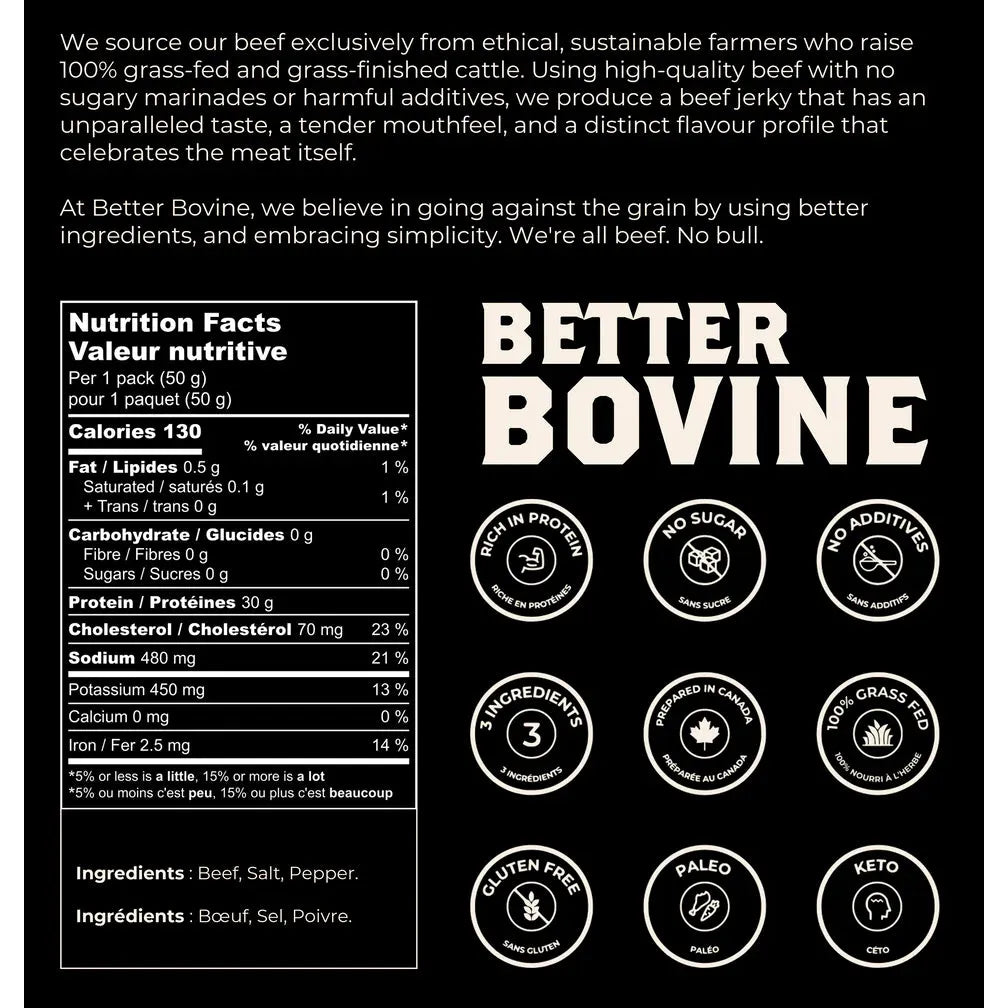 Better Bovine Extra Lean Beef Jerky (1 bag)