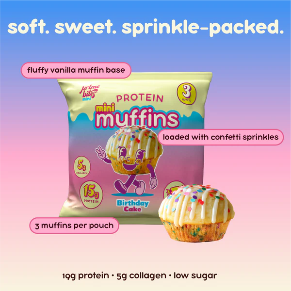 AP Prime Bites Keto GF Mini Protein Muffins (1 pack of 3 mini muffins)