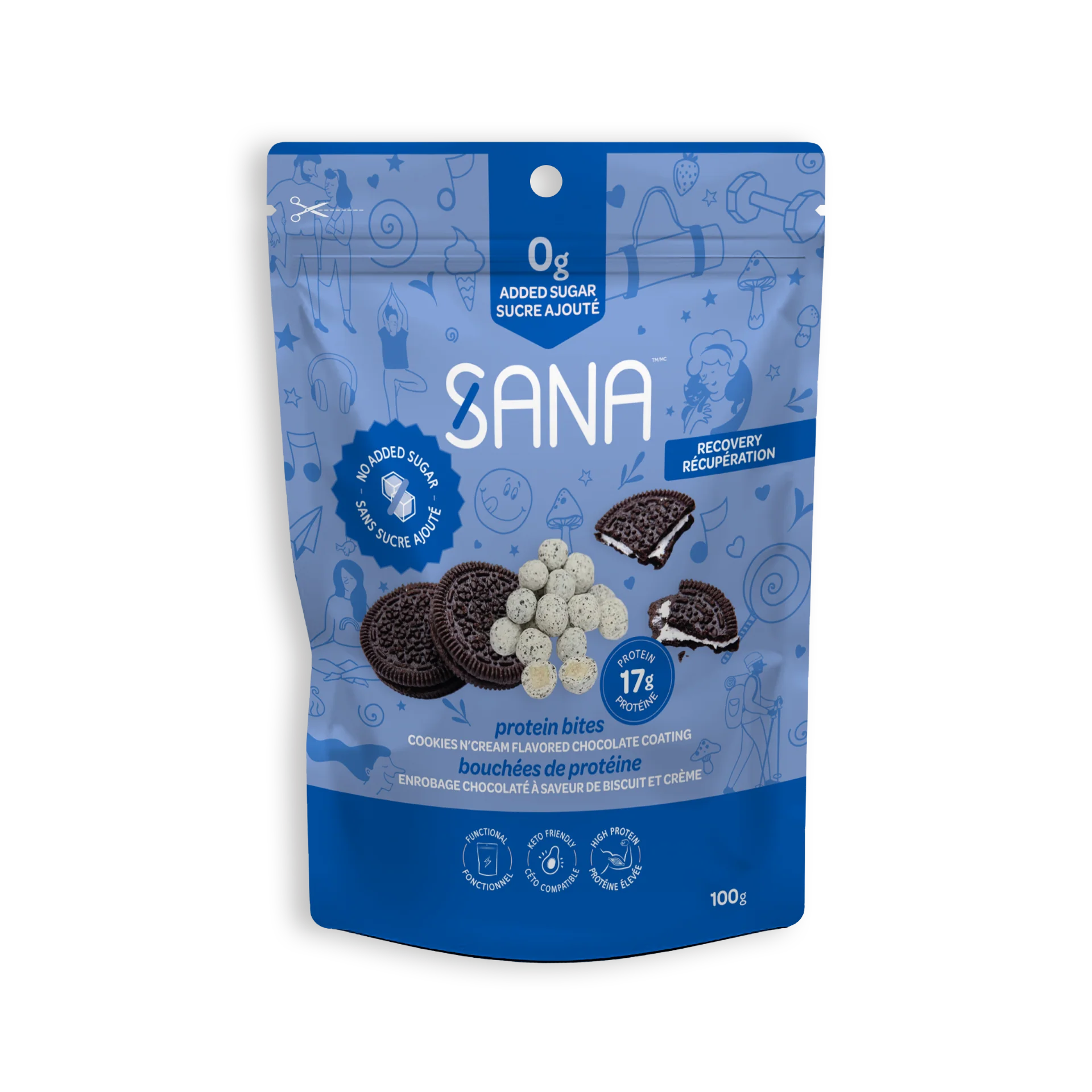 SANA Crunchy Protein Bites (100 g) Protein Snacks Cookies & Cream SANA