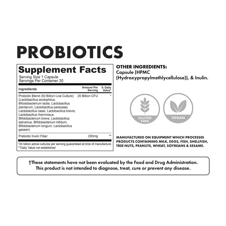 Bowmar Nutrition Probiotics (30 capsules) - Top Nutrition and Fitness 