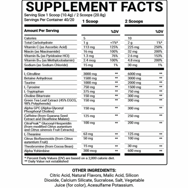 Bowmar Nutrition PRE WORKOUT 