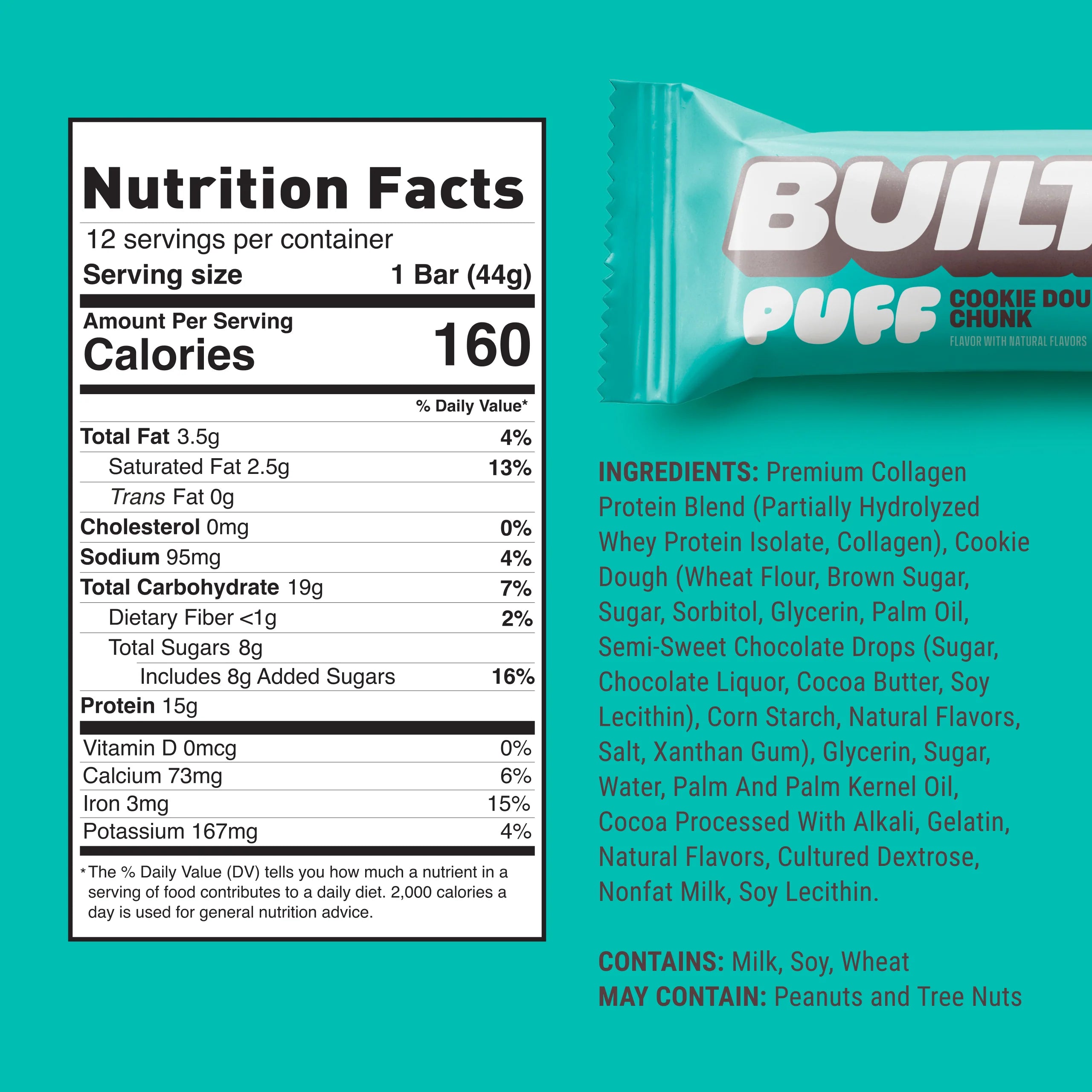 Built Protein Bar PUFFS (1 Box of 12) - Top Nutrition and Fitness 