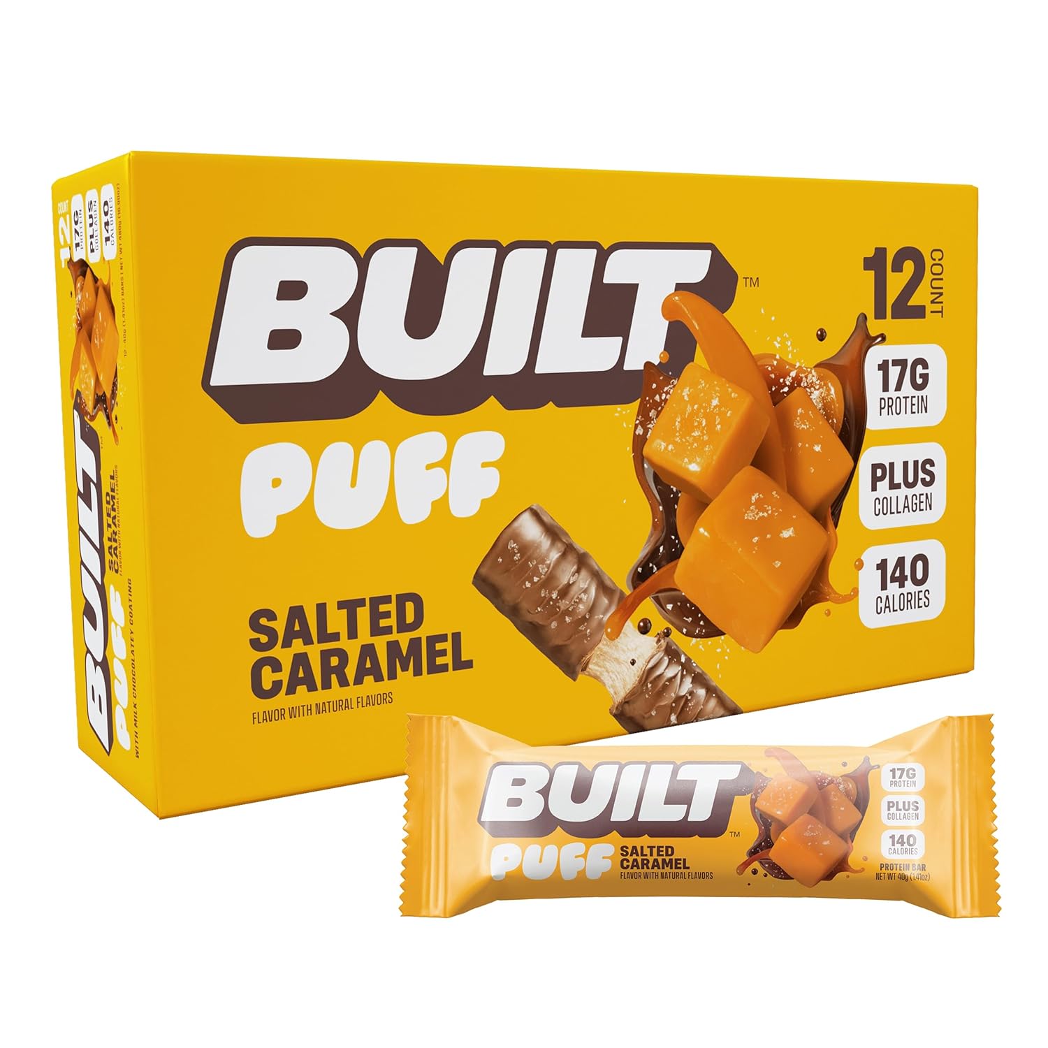 Built Protein Bar PUFFS (1 Box of 12) - Top Nutrition and Fitness 
