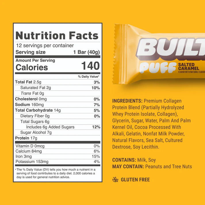 Built Protein Bar PUFFS (1 bar) - Top Nutrition and Fitness 