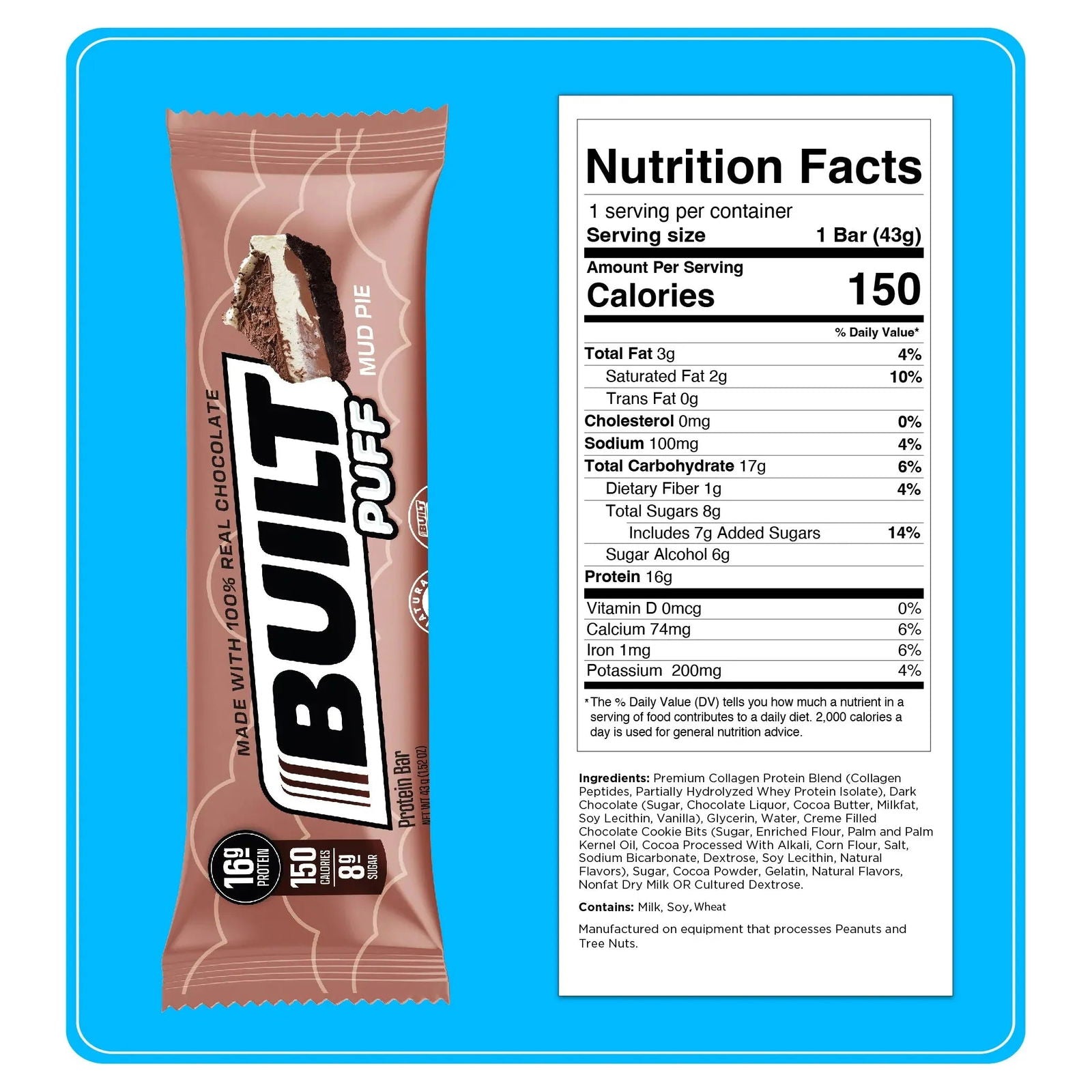 Built Protein Bar PUFFS (1 bar) - Top Nutrition and Fitness 