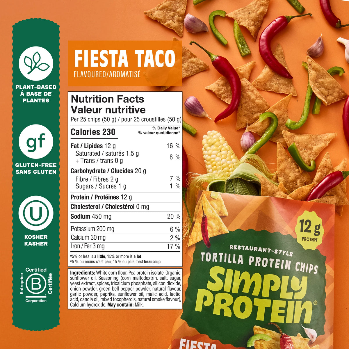 Chips tortilla végétaliennes Simply Protein (1 sac)