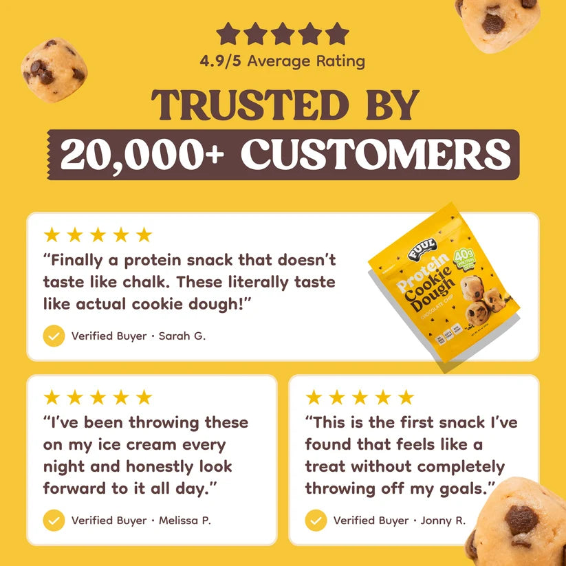 FUUL Protein Cookie Dough Bites (1 bag of 4 servings ~ 72 pieces)