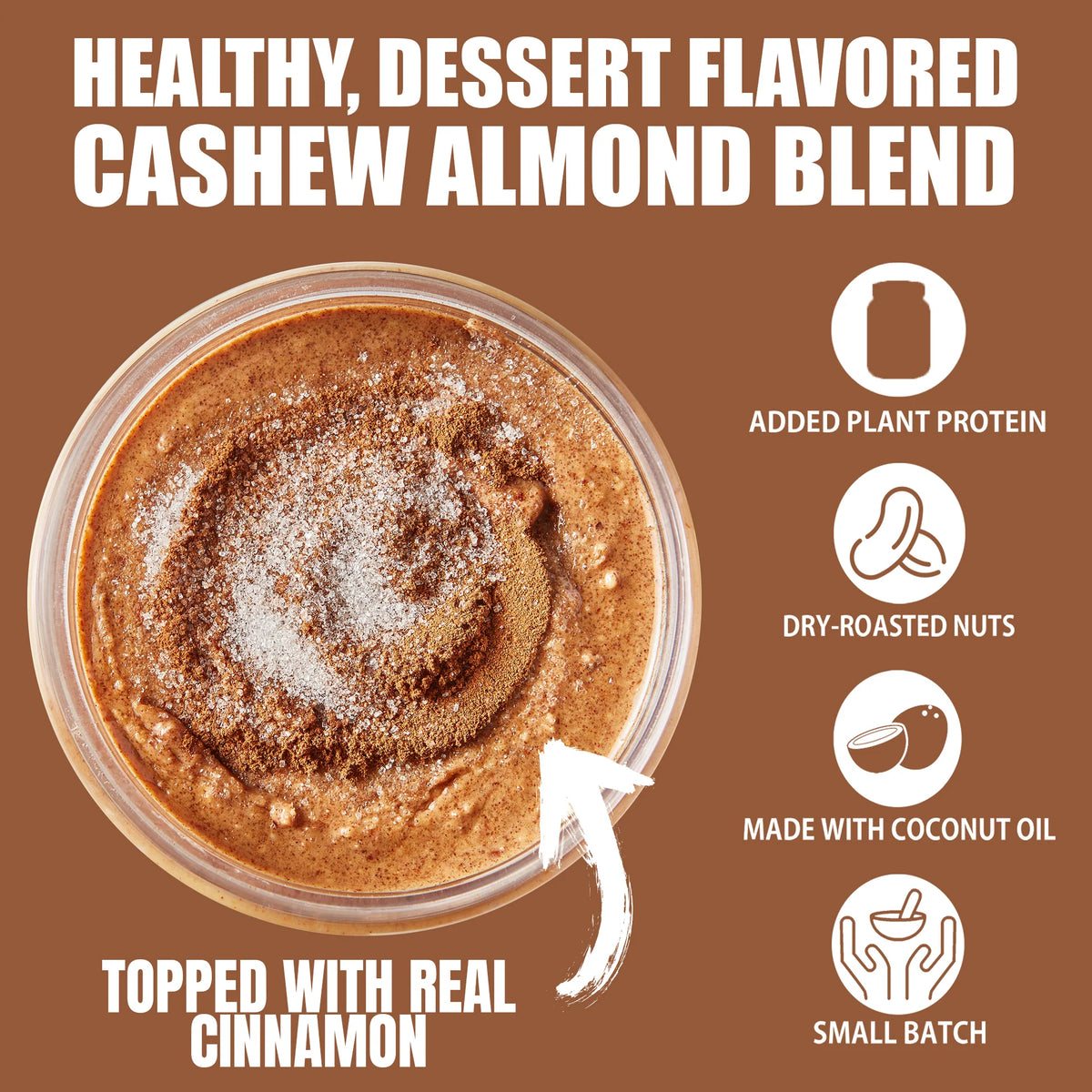 Fit Butter Cinnamon Sugar Cookie vegan high-protein cashew almond butter jar, front label