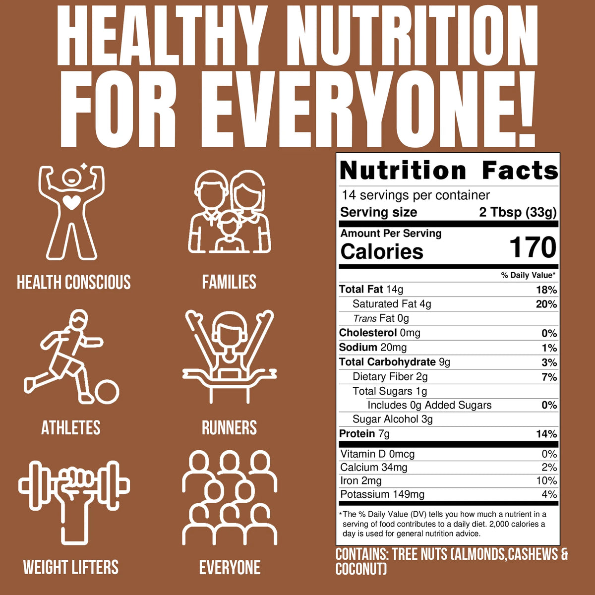 Fit Butter Cinnamon Sugar Cookie nutrition facts panel: 170 calories, 7g protein, 0g added sugar