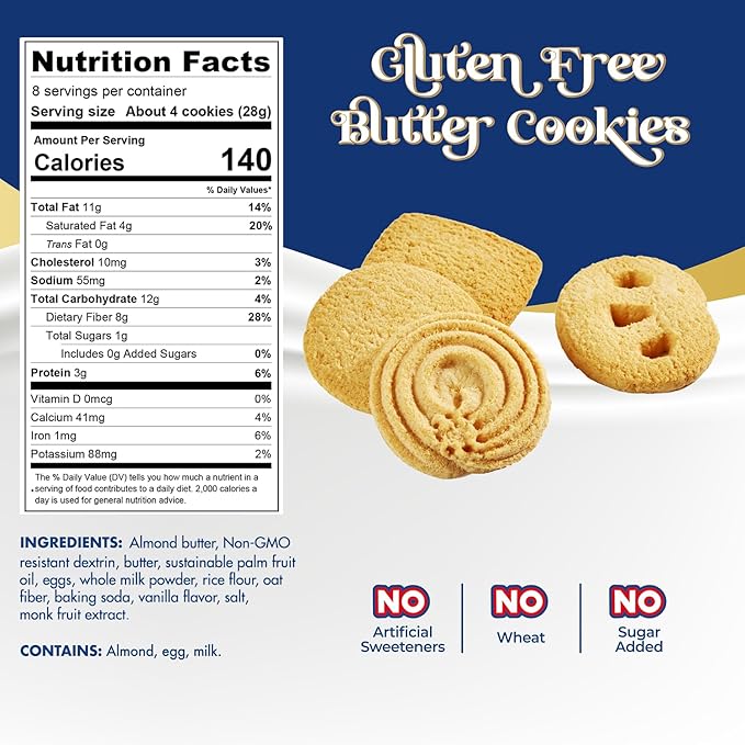 ChocZero Gluten Free Keto Butter Cookies (Box of 32) - Top Nutrition and Fitness 