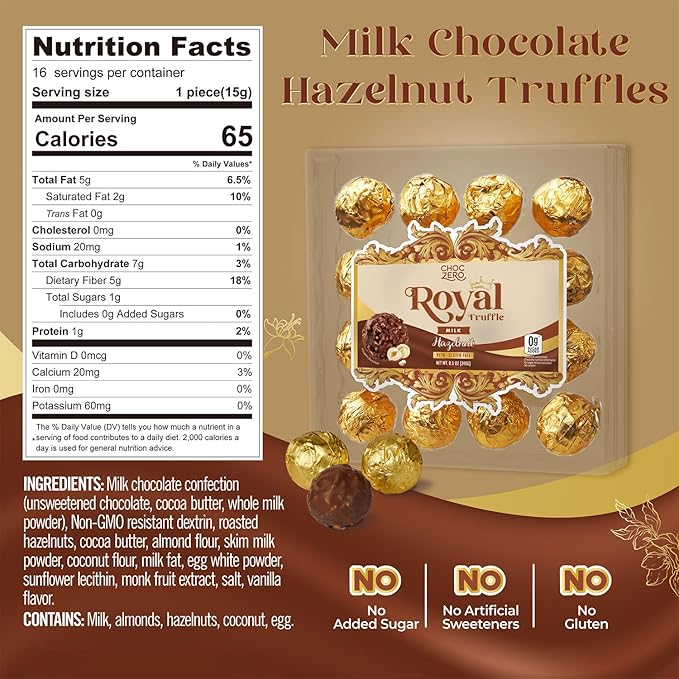 ChocZero Keto Truffles (16 truffles) - Top Nutrition and Fitness 