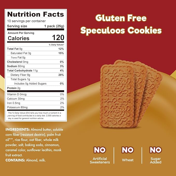 ChocZero Speculoos Spiced Crispy Cookies (30 cookies) - Top Nutrition and Fitness 