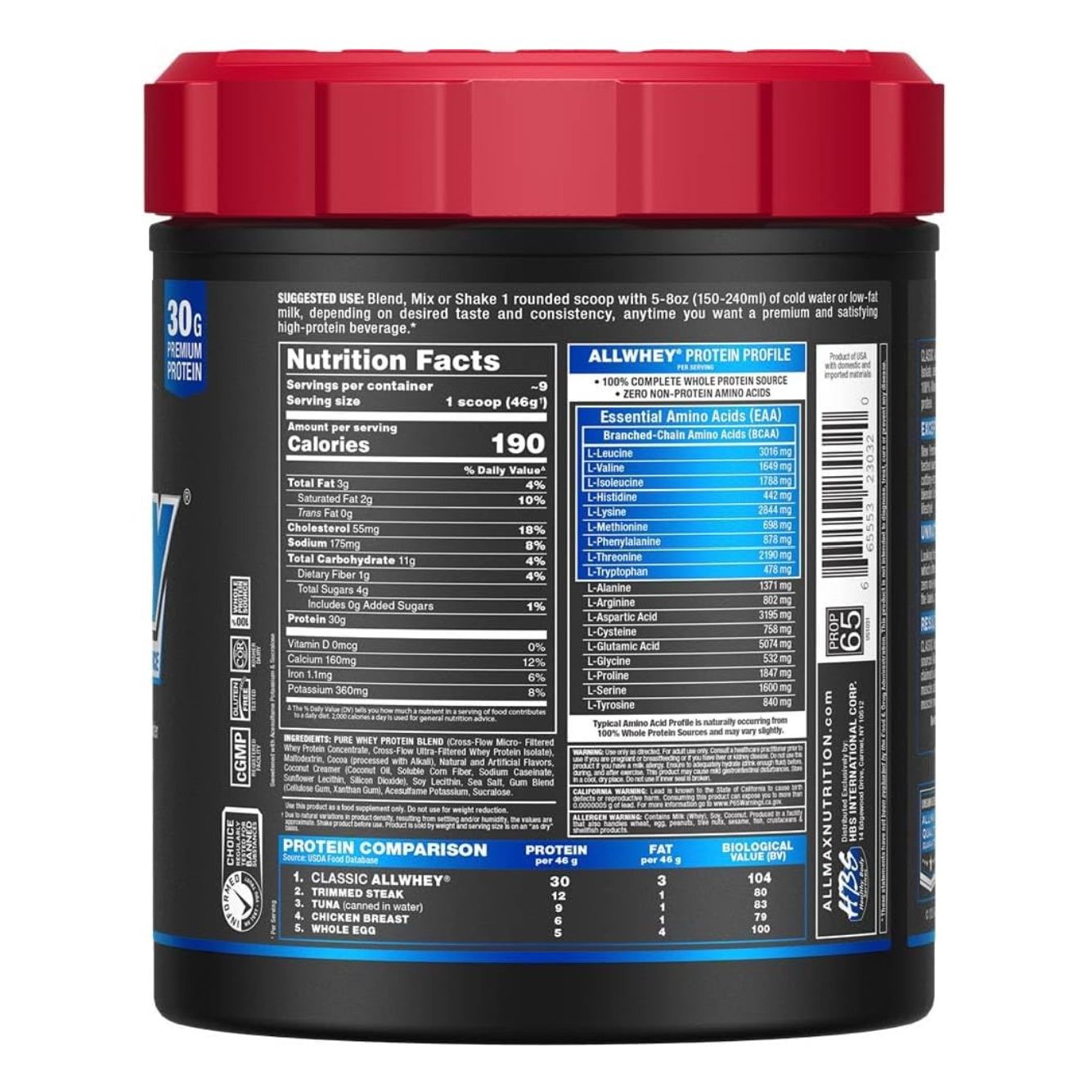 Allmax AllWhey Classic 100% Whey Protein Powder (1lb)
