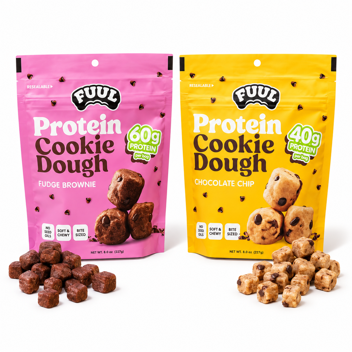 FUUL Protein Cookie Dough Bites (1 bag of 4 servings ~ 72 pieces)