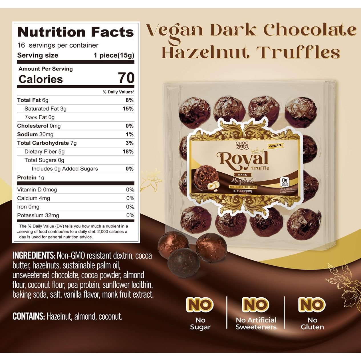 ChocZero Keto Truffles (16 truffles)