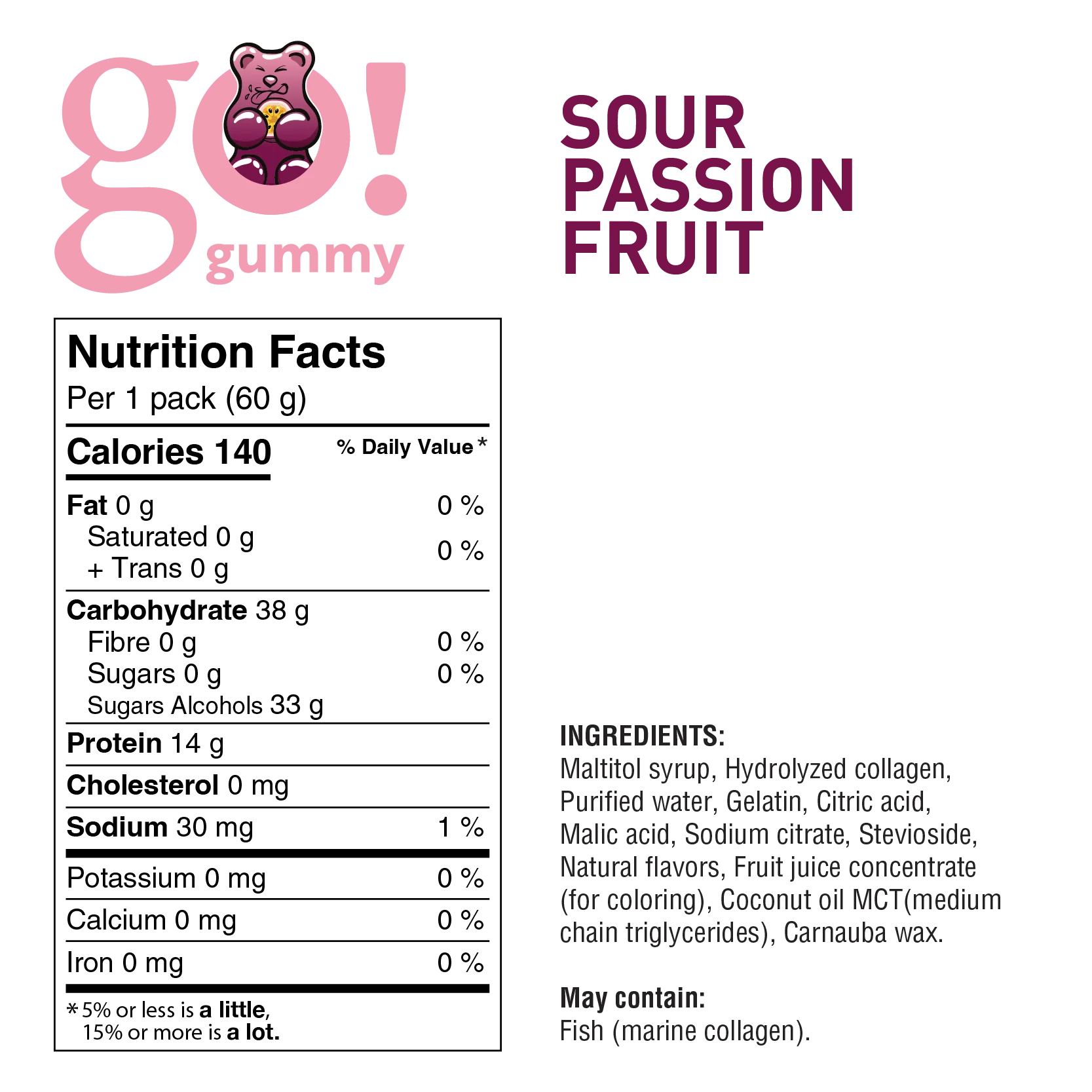 Go Nutrition Go Gummy Protein (1 Bag — 14g Protein)