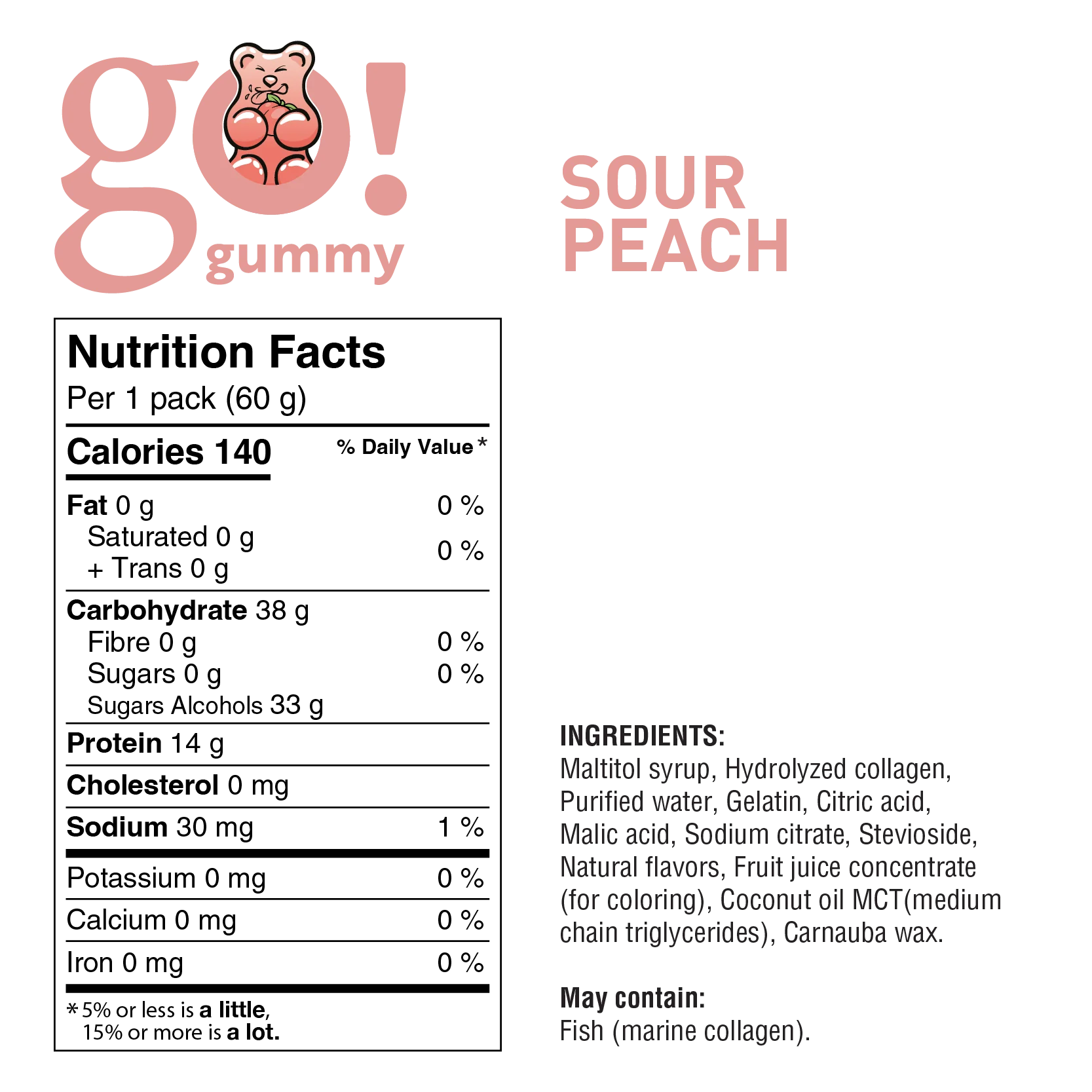 Go Nutrition Go Gummy Protein (1 Bag — 14g Protein)