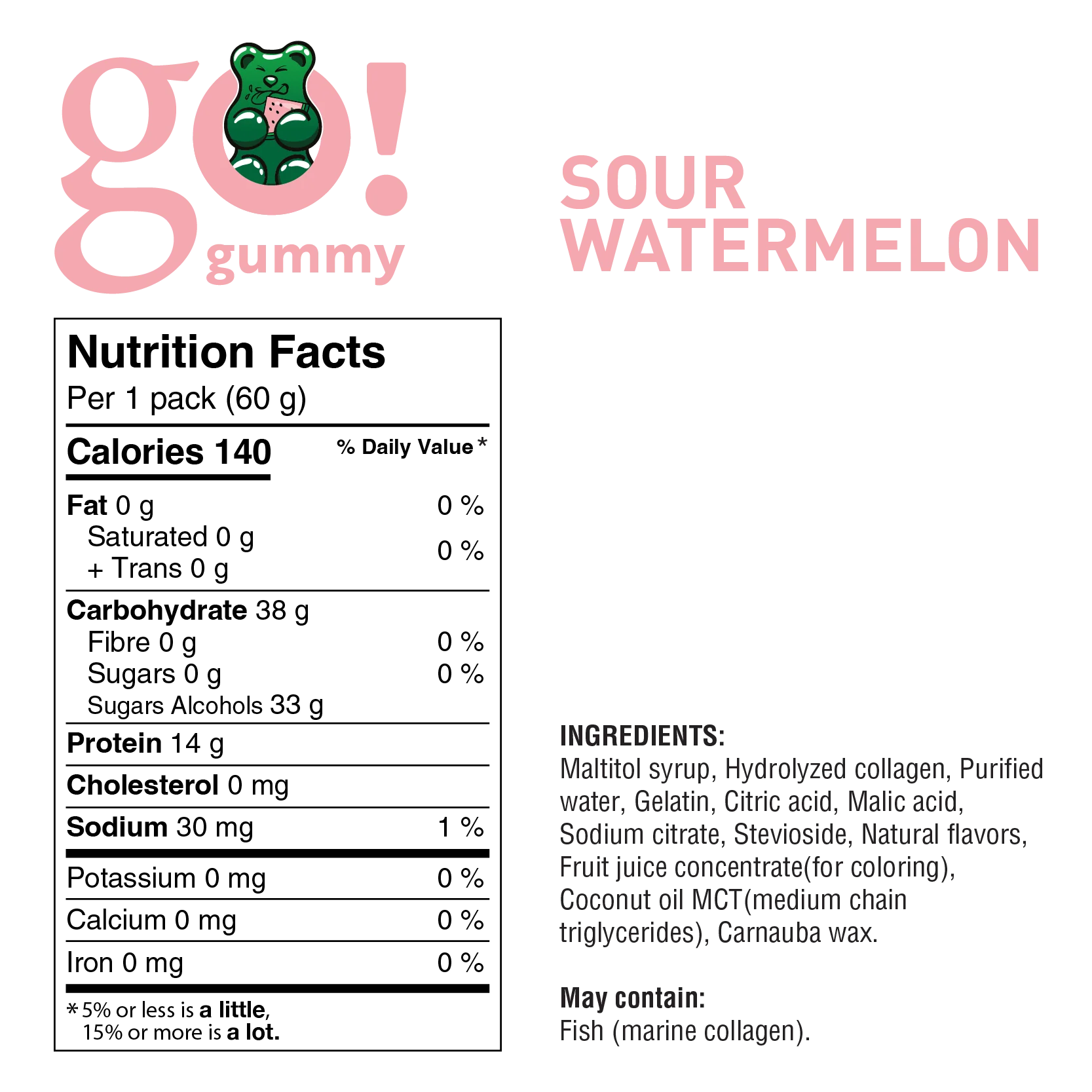 Go Nutrition Go Gummy Protein (1 Box of 12 — 14g Protein per Bag)