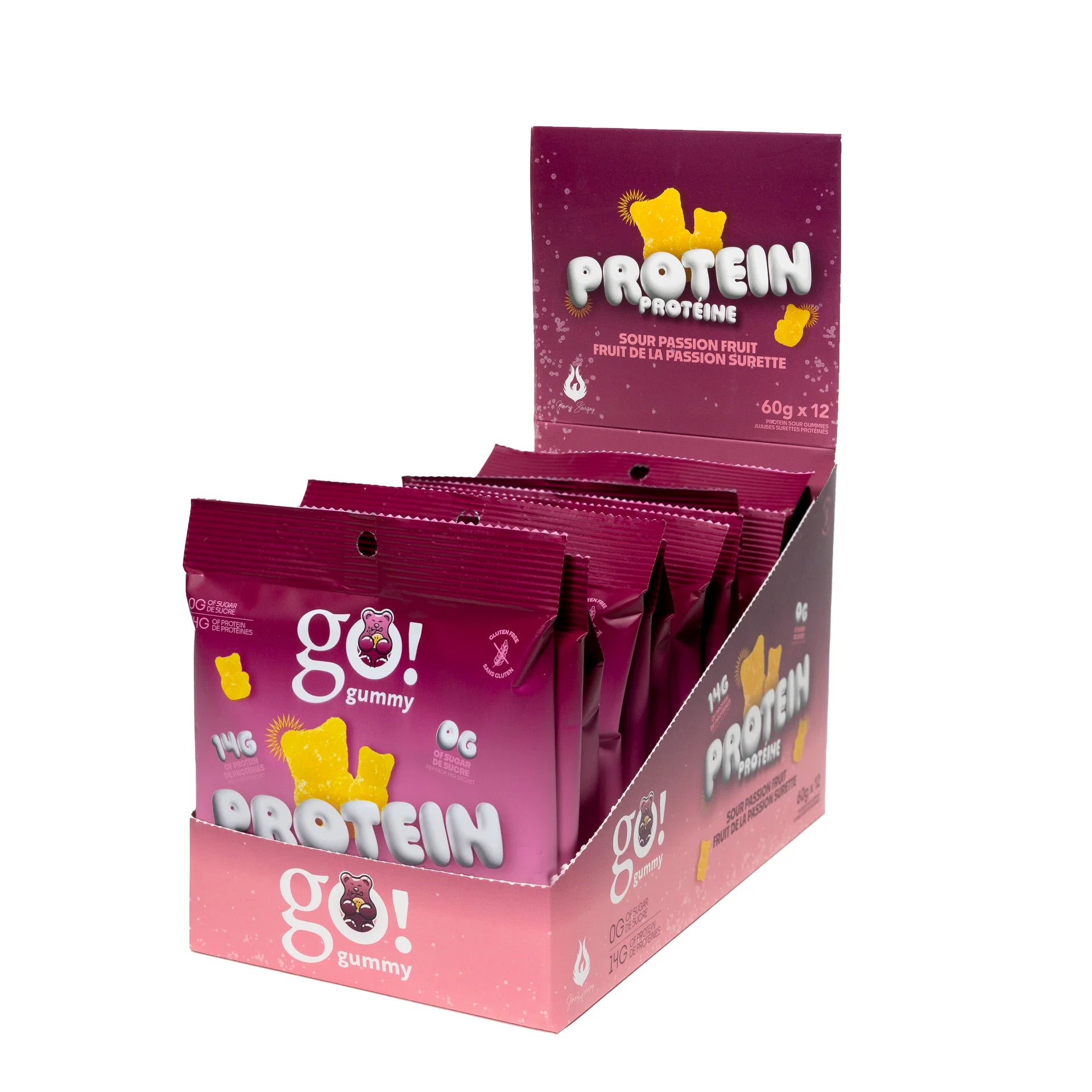 Go Nutrition Go Gummy Protein (1 Box of 12 — 14g Protein per Bag)