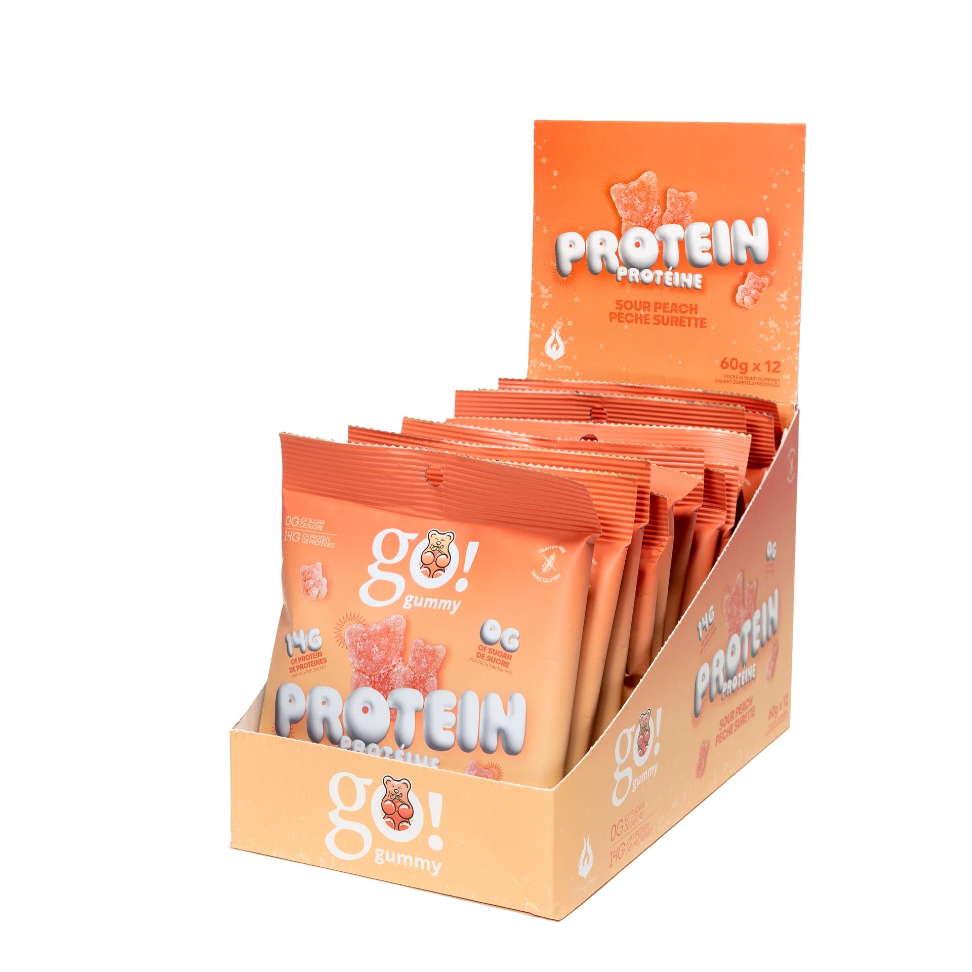 Go Nutrition Go Gummy Protein (1 Box of 12 — 14g Protein per Bag)