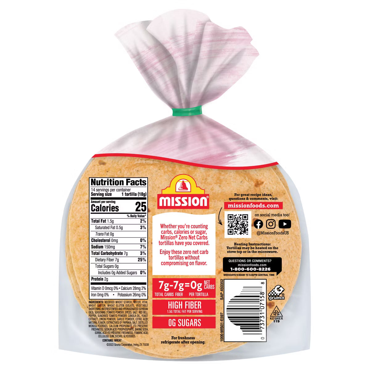 Mission Street Taco Size Zero Net Carbs Flour Tortillas - 14ct/8.89oz