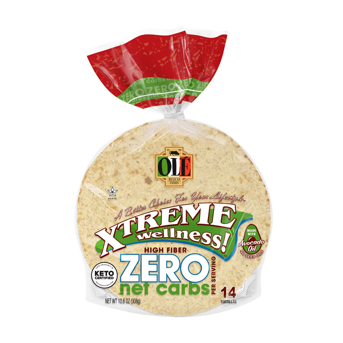 Ole Xtreme Wellness Zero Carb Street Taco - 10.8oz (14 mini tortillas) "BEST BEFORE MARCH 29 2026 FINALE SALE"