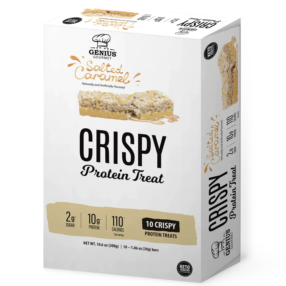 Genius Gourmet Crispy Protein Treat (1 box of 10 bars) 
