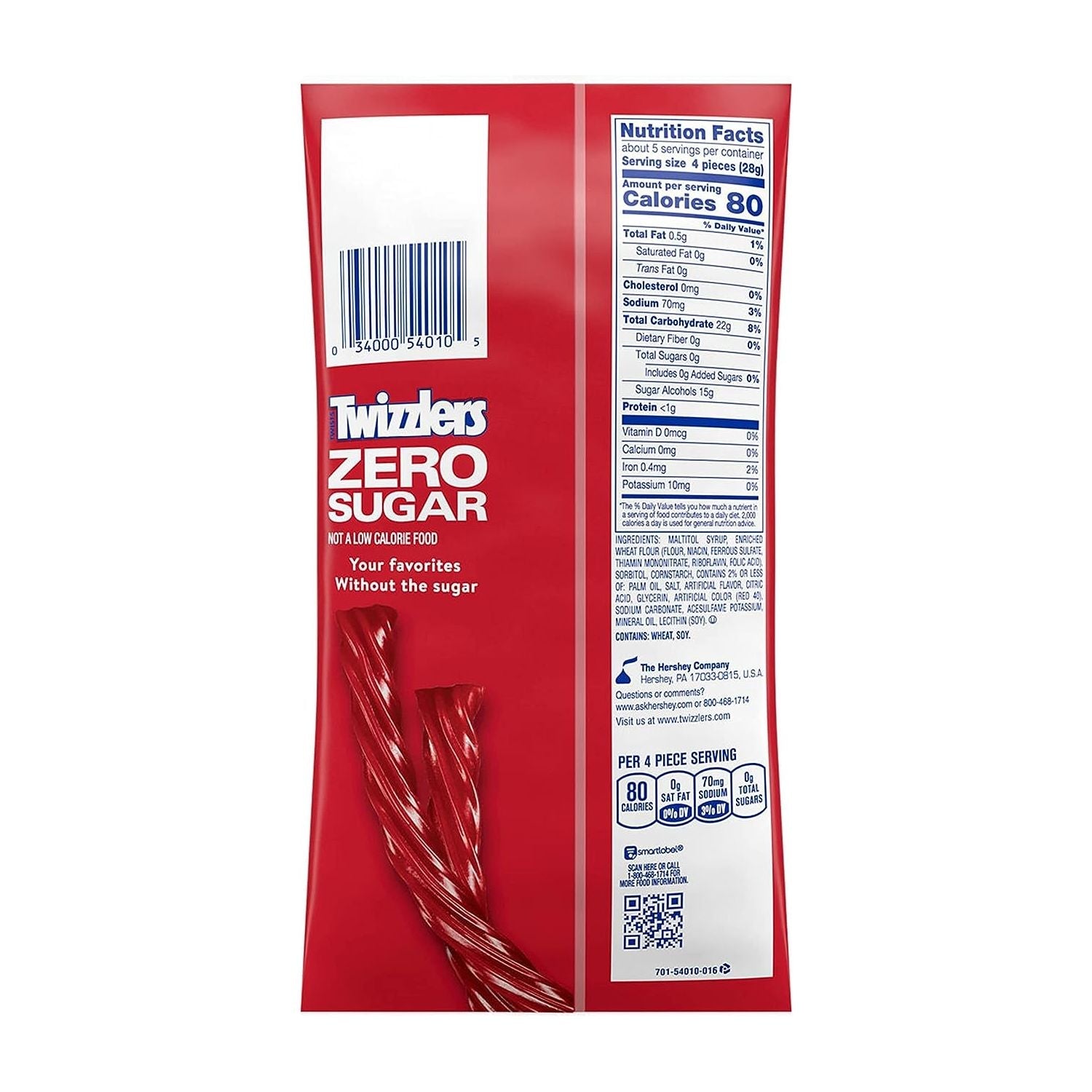 Hershey's Zero Sugar Strawberry Twizzlers (141g) 