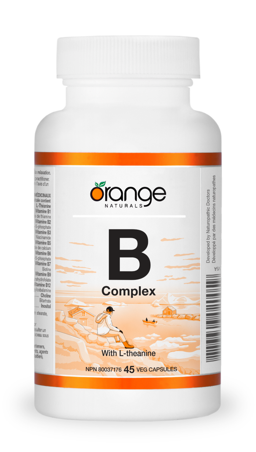 Orange Naturals B Complex with L-Theanine (45 veg caps)
