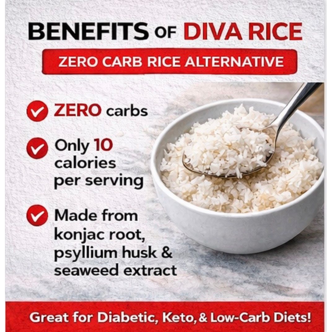 Diva Rice Zero Carb Rice | Keto Low-Calorie Rice Alternative Canada (1 Bag) 500g bag - Diva Rice - Top Nutrition and Fitness 