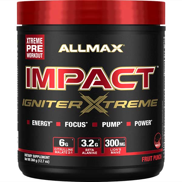 Allmax Impact Igniter Xtreme Pre Workout (360g) impact-igniter-xtreme-360g Pre-workout Fruit Punch Allmax Nutrition