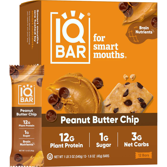 IQBAR Brain and Body Vegan Keto Protein Bar (1 bar) - Top Nutrition and Fitness 
