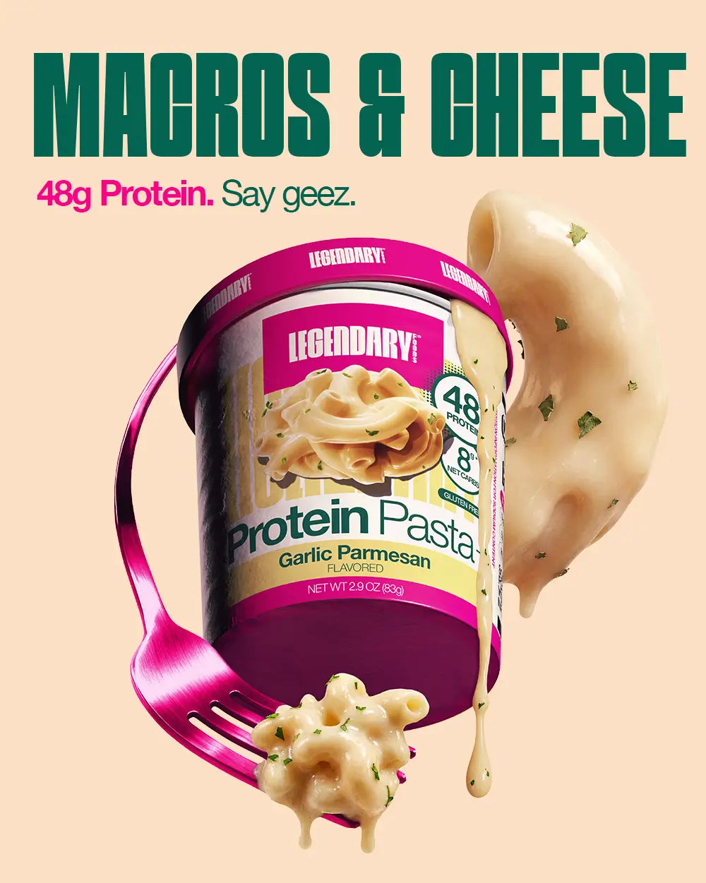 Legendary Protein Pasta — 47g+ Protein, Gluten-Free, Keto (1 cup)