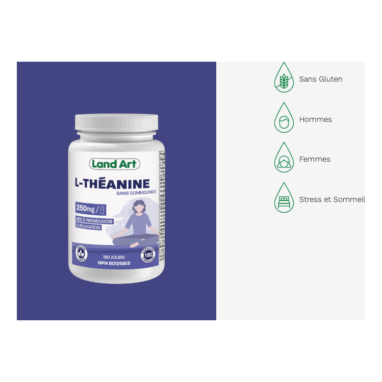 Land Art L-Theanine (Non-Drowsy) (250Mg - 180 Capsules) - Top Nutrition and Fitness 