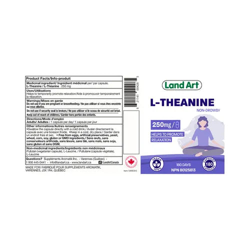Land Art L-Theanine (Non-Drowsy) (250Mg - 180 Capsules) - Top Nutrition and Fitness 